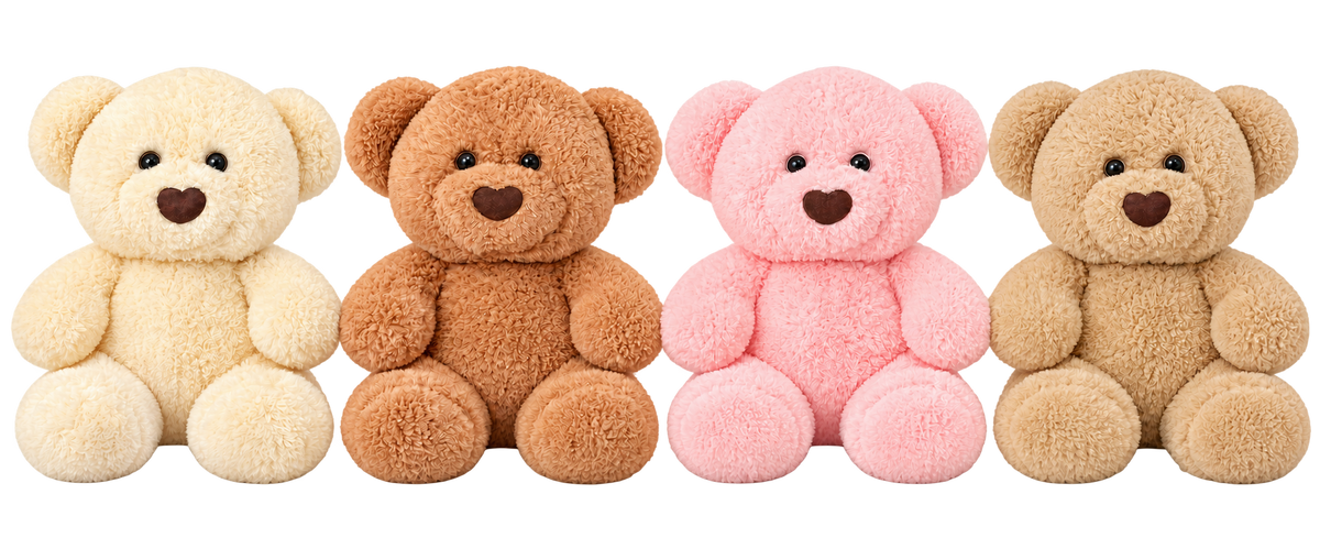 Pababo Honigbärchen in Creme, Cappuccino, Rosa und Taupe – 35 cm, freigestellt